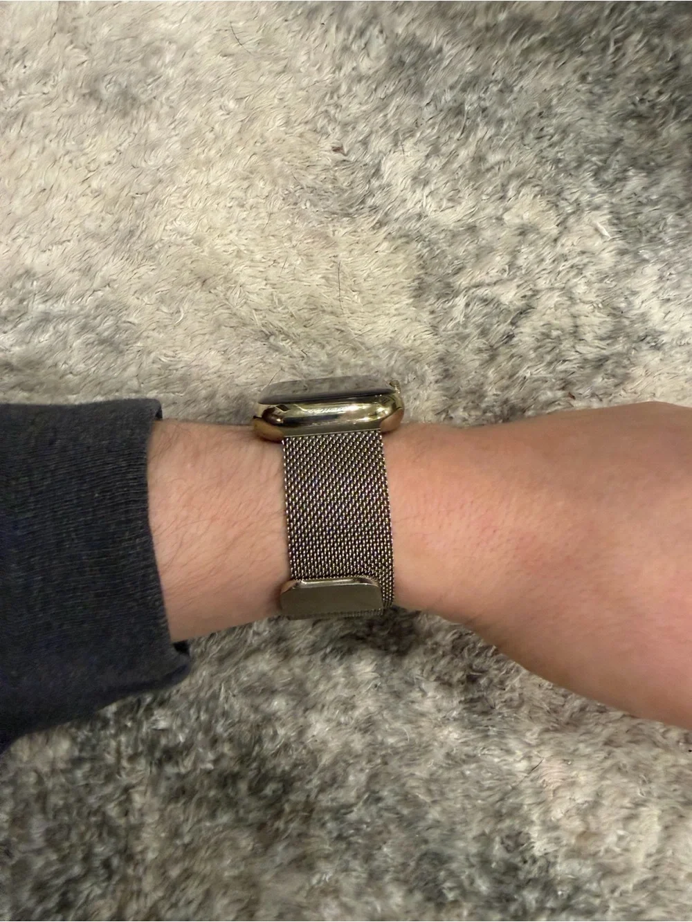 Apple Watch Series 7 Gold Stainless Steel Case with Gold Milanese Loop 41mm
